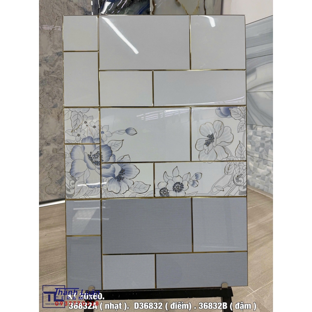 Gạch ốp bộ 30x60 khắc kim nhập khẩu 