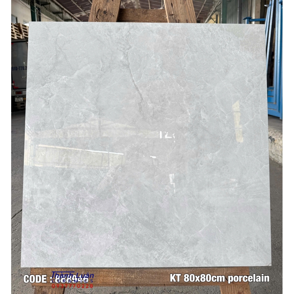 Gạch 80x80 Porcelain xám vân đá nhạt