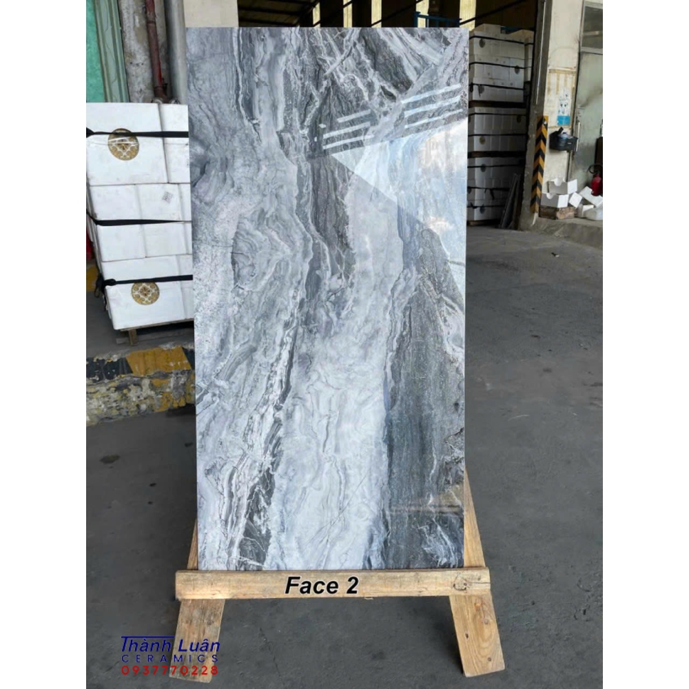 Gạch xám vân đá 60x120 bóng kiếng