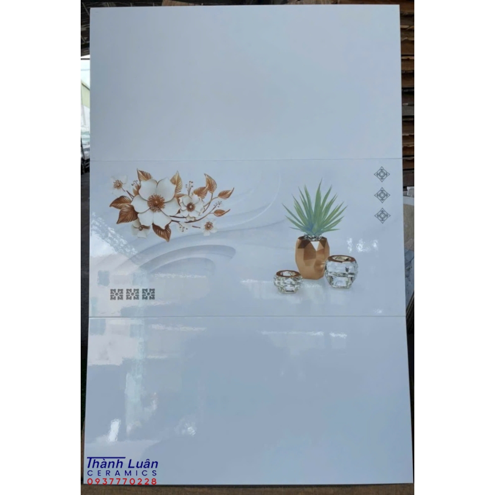 Gạch ốp tường 30x60 màu trắng hoa văn 