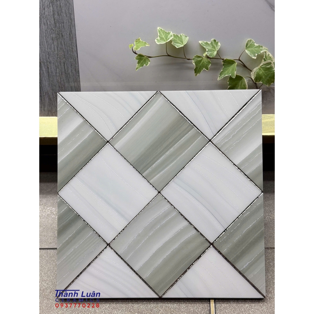 Gạch 30x30 nhập khẩu khắc kim bạc xám trắng