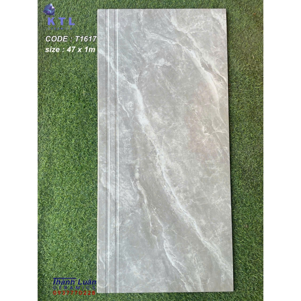 Gạch lát cầu thang 47x100 xám trắng nhập khẩu cao cấp
