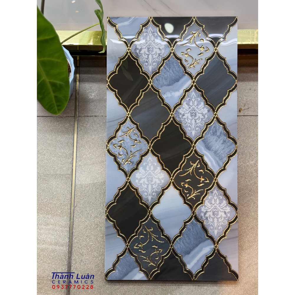 Gạch trang trí 30x60 khắc kim nhũ vàng nhập khẩu