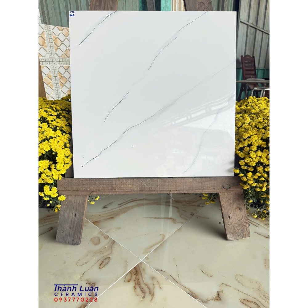 Gạch 60x60 trắng khắc kim nhập khẩu vân bất qui tấc