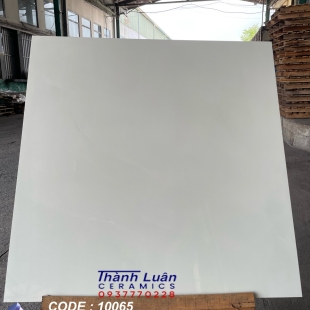 Gạch lát nền 100x100 màu trắng trơn men bóng
