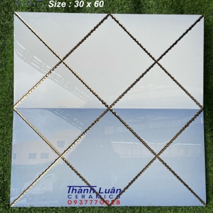 Gạch ốp tường 30x60 bóng kiếng khắc kim