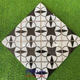 Gạch bông men 30x30 hoa văn trắng đen