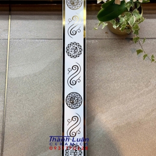 Gạch viền hoa văn tròn khắc kim