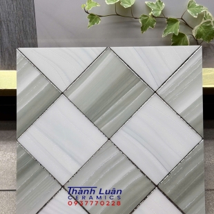 Gạch 30x30 nhập khẩu khắc kim bạc xám trắng