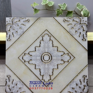 Gạch nhập khẩu 30x30 nhập khẩu hoa văn vàng khắc kim
