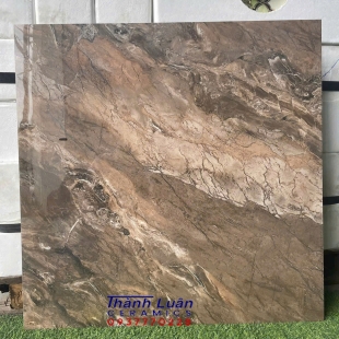Gạch 80x80 vân đá nâu  khắc kim đơn sắc nhập khẩu cao cấp